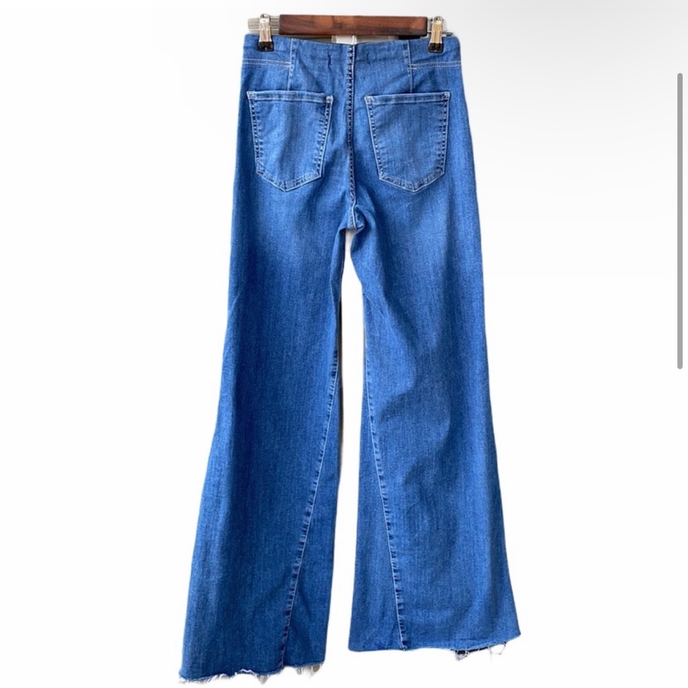 FREE PEOPLE Flare Bell Bottom Raw Hem Jeans 27 - Picture 3 of 5